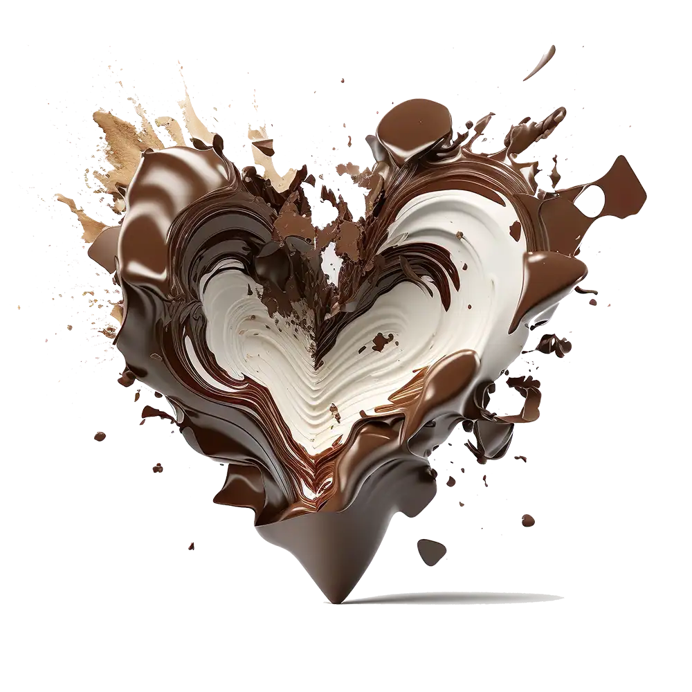 Un cuore di cioccolato rappresenta l'amore di Atmospherae Catering per il proprio lavoro